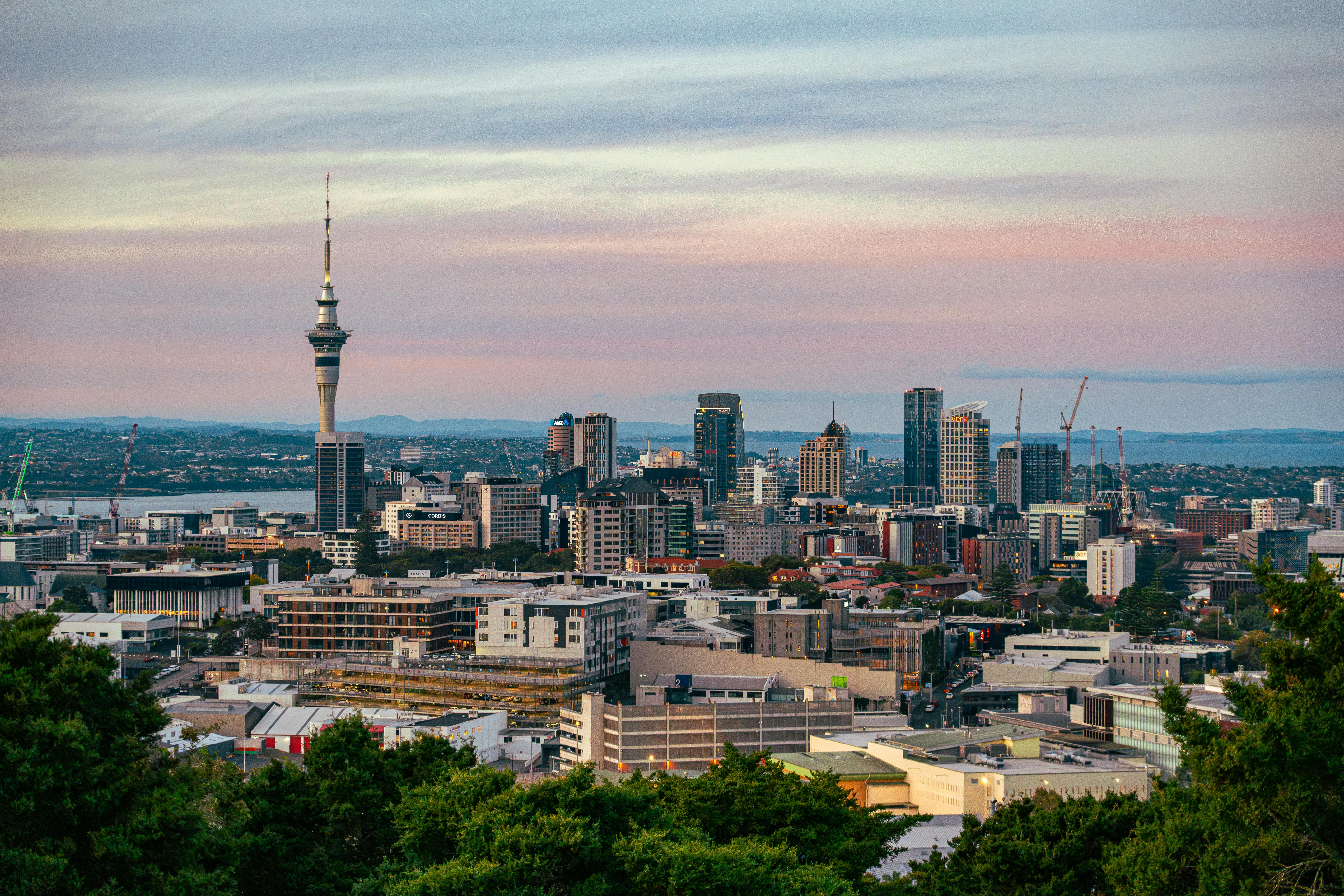 Auckland skyline at dusk